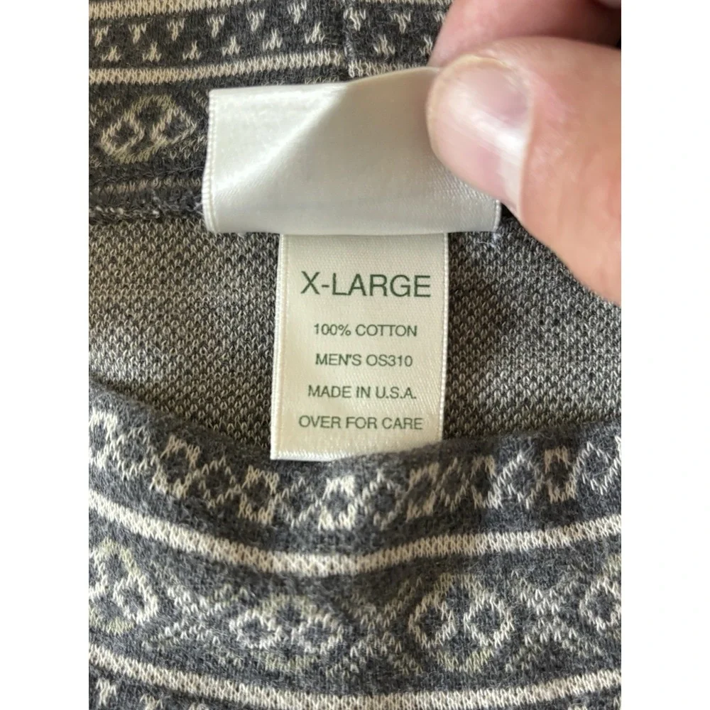 Vintage LL Bean Fair Isle Nordic Long Sleeve Shirt Made‎ USA Men XL Mock Neck